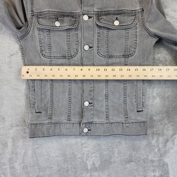 ASOS Jacket Mens Size XS Gray Denim Trucker Jean Button Front Pockets Casual - Picture 6 of 11